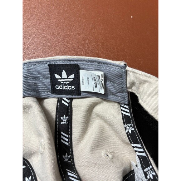 Adidas Trefoil Logo Baseball Cap Hat One Size Adjustable Strap Tan Beige - Picture 5 of 5